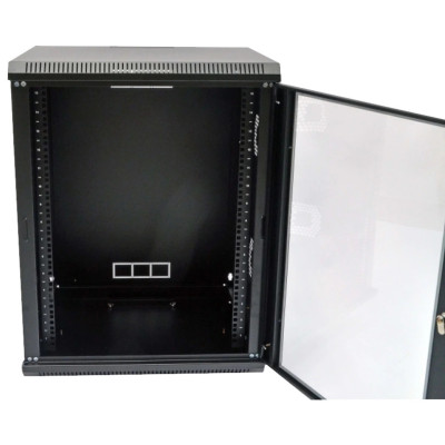 19"15U, 600х600х773 акрилове скло, чорна Шафа