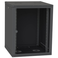 IPCOM СН-18U 600х600 Шафа телекомунікаційна двері скло (чорна)