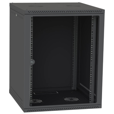 IPCOM СН-18U 600х600 Шафа телекомунікаційна двері скло (чорна)