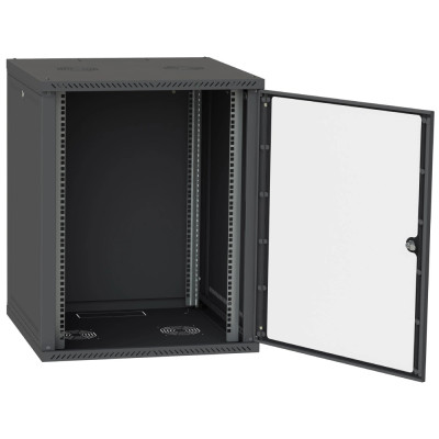 IPCOM СН-18U 600х600 Шафа телекомунікаційна двері скло (чорна)
