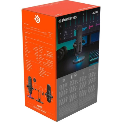 Ігровий стрим мікрофон SteelSeries Alias RGB USB 1" Capsule