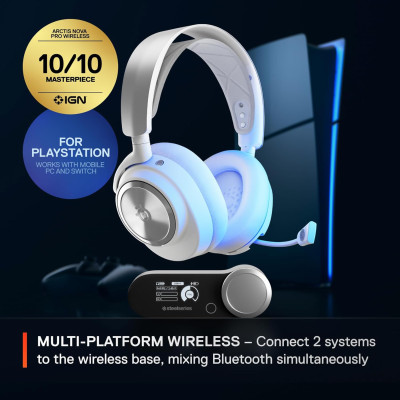 Ігрова гарнітура SteelSeries Arctis Nova Wireless P White PC/PS/SW/MAC/MOB