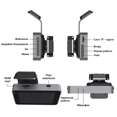 Відеореєстратор для авто Light Dual Lens Vihicle BlackBOX DVR з камерою заднього виду Y11ANDB