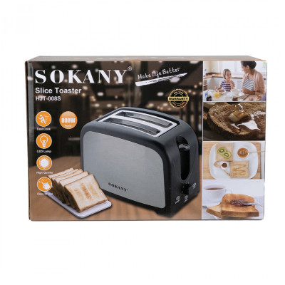 Тостер Sokany HJT008SBST із двома відділеннями 800 Вт.