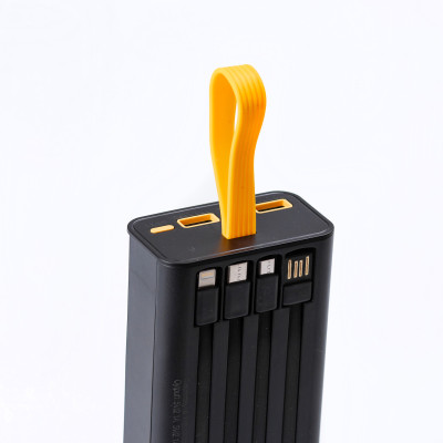 Повербанк SmartX Fast Charge Power Bank 20000mAh зовнішній акумулятор 4 вбудованих кабелю X-101