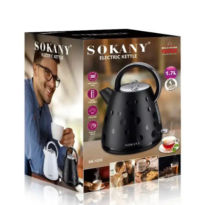 Електрочайник Sokany SK1033B 1.7 л безшумний 1850 Вт.