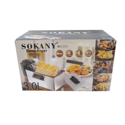 Фритюрниця професійна Sokany WJ800 на 3.5 літри, 2000 Вт.