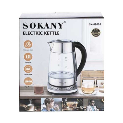 Електрочайник Sokany SK-09003 із підсвічуванням 1,7 л.