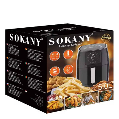 Аерогриль-фрітюрниця Sokany SK-8018 електрична на 5л 1400 Вт чорна
