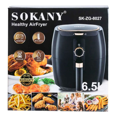 Аерогриль-фритюрниця Sokany SK-8027 на 6.5 літрів 1300 Вт чорна