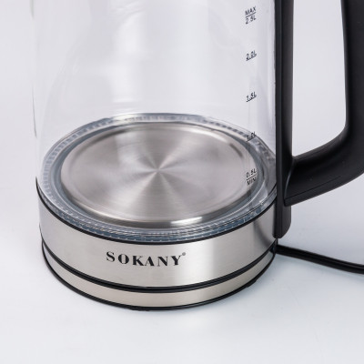 Чайник електричний Sokany SK-09013 2.5 л прозорий