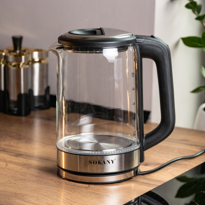 Чайник електричний Sokany SK-09013 2.5 л прозорий