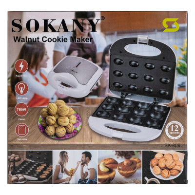 Горішниця електрична Sokany SK-809 на 12 горішків з антипригарним покриттям 750 Вт.