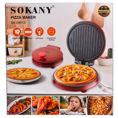 Піца мейкер електрична 1000 Вт з антипригарним покриттям Sokany SK-08013