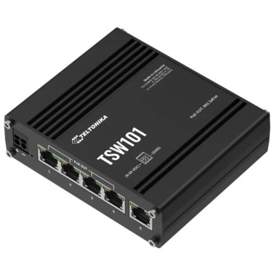 Teltonika TSW101 POE+ для использования в транспорте Коммутатор 5 портов неуправляемый
