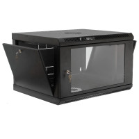 19" 6U, 600x500x373мм акрилове скло, чорна Шафа
