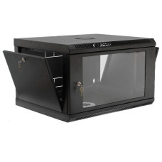 19&quot; 6U, 600x500x373мм акрилове скло, чорна Шафа
