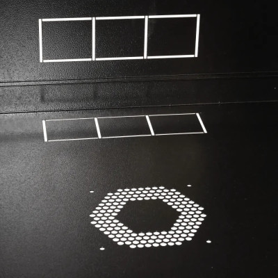 19"15U, 600x500x773мм акрилове скло, чорна Шафа