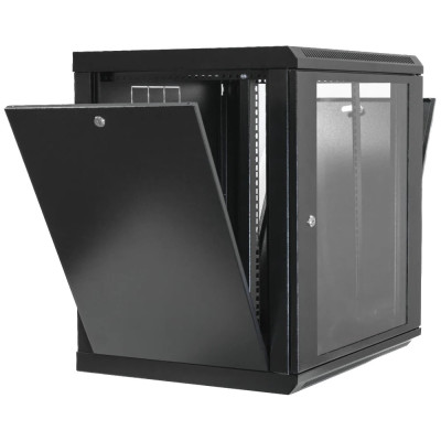 19"12U, 600х600х640мм акрилове скло, чорна Шафа