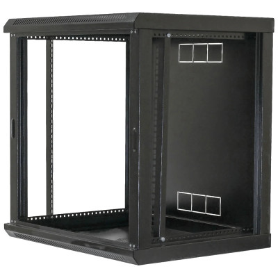 19"12U, 600х600х640мм акрилове скло, чорна Шафа