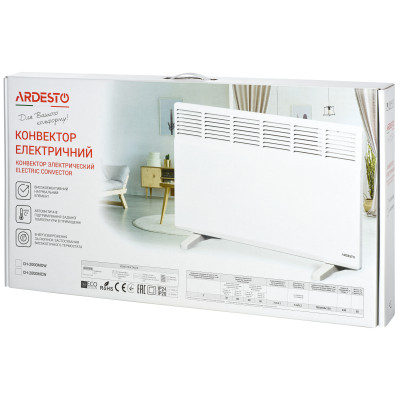 Конвектор ARDESTO, 20м2, 2000Вт, мех. упр-ння, закр. нагрів. елемент, IP24, білий