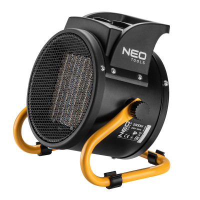 Тепловая пушка электрическая Neo Tools, 2кВт, 30м кв, 197м куб/час, керамический нагрев. элемент (PTC), черный