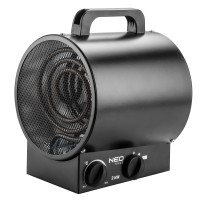 Тепловая пушка электрическая Neo Tools, 2кВт, 50м кв, 253м куб/час, нагрев. элемент – нерж. сталь, черный