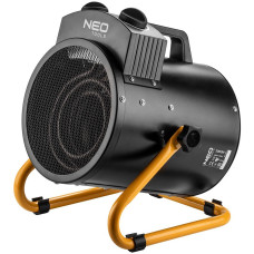Теплова гармата електрична Neo Tools, 3кВт, 80м кв, 354м куб/год, нагрів. елемент - нерж. сталь, IPX4, чорний