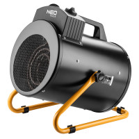 Тепловая пушка электрическая Neo Tools, 5кВт, 100м кв, 366м куб/час, 380В, нагрев. элемент – нерж. сталь, IPX4, черный