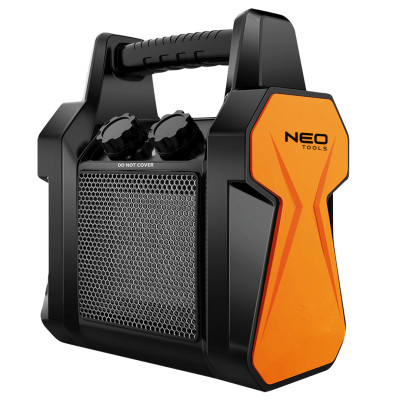 Тепловая пушка электрическая Neo Tools, 3кВт, 30м кв, 210м куб/час, керамический нагрев. элемент (PTC), переносная, черный