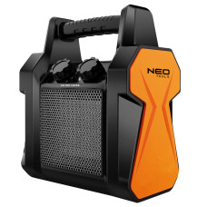 Теплова гармата електрична Neo Tools, 3кВт, 30м кв, 210м куб/год, керамічний нагрів. елемент (PTC), переносна, чорний