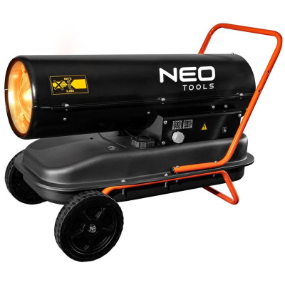 Тепловая пушка дизель/керосин Neo Tools, прямого нагрева, 30кВт, 420м кв, 750м куб/ч, колеса, IPX4, черный