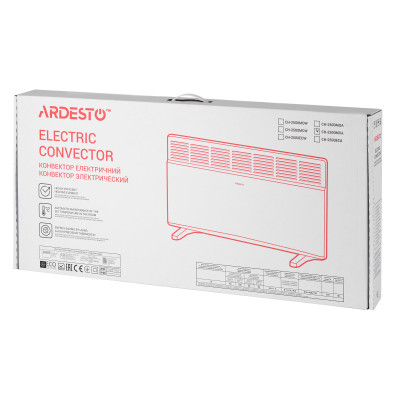 Конвектор електричний ARDESTO CH-2500MCA, 2500 Вт, 25 м2, закритий нагрів. елемент, IP24, мех. керування, антрацит матовий
