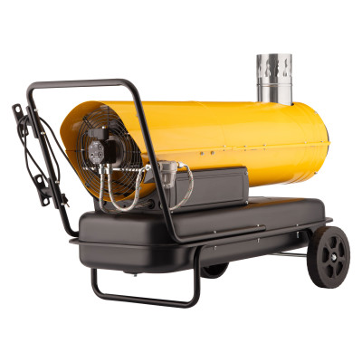 Тепловая пушка дизель/керосин 2E PowerHeat D30i, косвенного нагрева, 30кВт, 400м кв, 780м куб/ч, колеса, IPX4, желтый