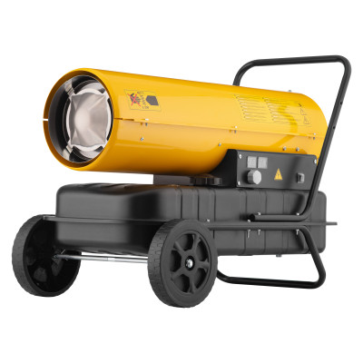 Тепловая пушка дизель/керосин 2E PowerHeat D30, прямого нагрева, 30кВт, 380м кв, 750м куб/ч, колеса, IPX4, желтый