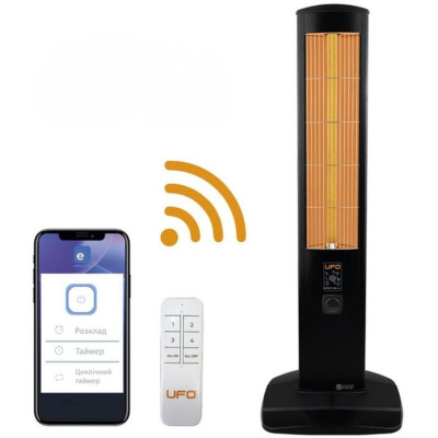Инфракрасный обогреватель UFO Erciyus Smart 2300 2.3 кВт, до 28 м2, колонного типа, IP24, мех. управление, пульт ДУ, Wi-Fi