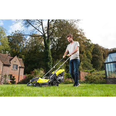 Газонокосарка акумуляторна Ryobi ONE+ RLM18X33B-40 18В акб 1х4А·год 33см 35л 25-65мм 8.7кг