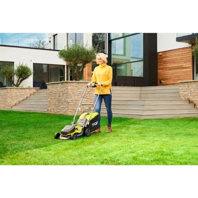 Газонокосарка гібридна Ryobi ONE+ RY18LMH37A-250 18В/220В акб 2х5А·год 37см 45л 25-70мм 15.7кг