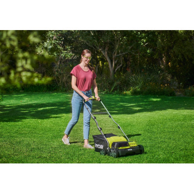 Аэратор-скарификатор аккумуляторный Ryobi ONE+ RY18SFX35A-240 18В акб 2х4А·час 35см 55л 10кг