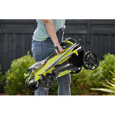 Газонокосилка аккумуляторная Ryobi ONE+ HP RY18LMX33A-150 18В акб 1х5А·час 33см 30л 25-90мм 9.3кг