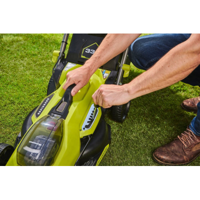 Газонокосилка аккумуляторная Ryobi ONE+ HP RY18LMX33A-150 18В акб 1х5А·час 33см 30л 25-90мм 9.3кг