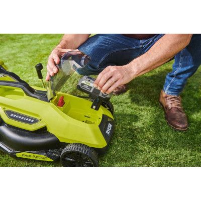 Газонокосилка аккумуляторная Ryobi ONE+ HP RY18LMX33A-150 18В акб 1х5А·час 33см 30л 25-90мм 9.3кг