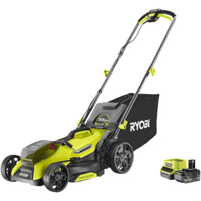 Газонокосилка аккумуляторная Ryobi ONE+ HP RY18LMX33A-150 18В акб 1х5А·час 33см 30л 25-90мм 9.3кг