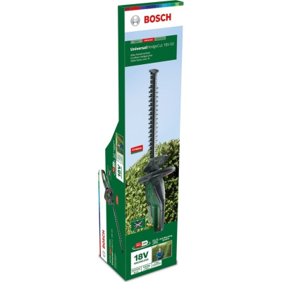 Кущоріз акумуляторний Bosch UniversalHedgeCut 18V-50 18В АКБ 1х2.5А·год 50мм крок різу 20мм ЗП AL1830CV 2.6кг
