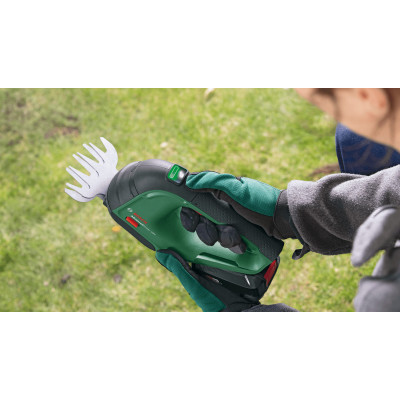 Ножницы для травы аккумуляторные Bosch AdvancedShear 18V-10 + насадка кусторез 10/20см шаг реза 8мм 1xPBA 2.0Ah 2.45кг