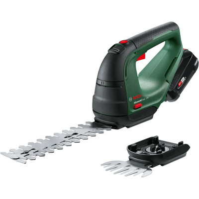 Ножницы для травы аккумуляторные Bosch AdvancedShear 18V-10 + насадка кусторез 10/20см шаг реза 8мм 1xPBA 2.0Ah 2.45кг