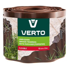 Стрічка газонна Verto, бордюрна, хвиляста, 10смх9м, коричневий