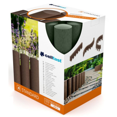 Газонное ограждение Cellfast 4 STANDARD, 10 секций по 235 мм, 2.3м, зеленый