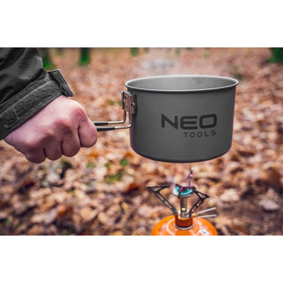 Набір туристичного посуду Neo Tools, 3в1, чайник,каструля,сковорода, складані ручки, сертифікат LFGB, 0.616кг