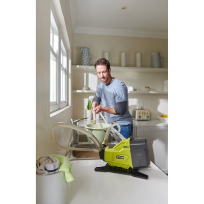 Насос для води акумуляторний Ryobi ONE+ R18TP-0 18В 1500л/год висота перекачування 14м захист сухого ходу 1.4кг без АКБ та ЗП